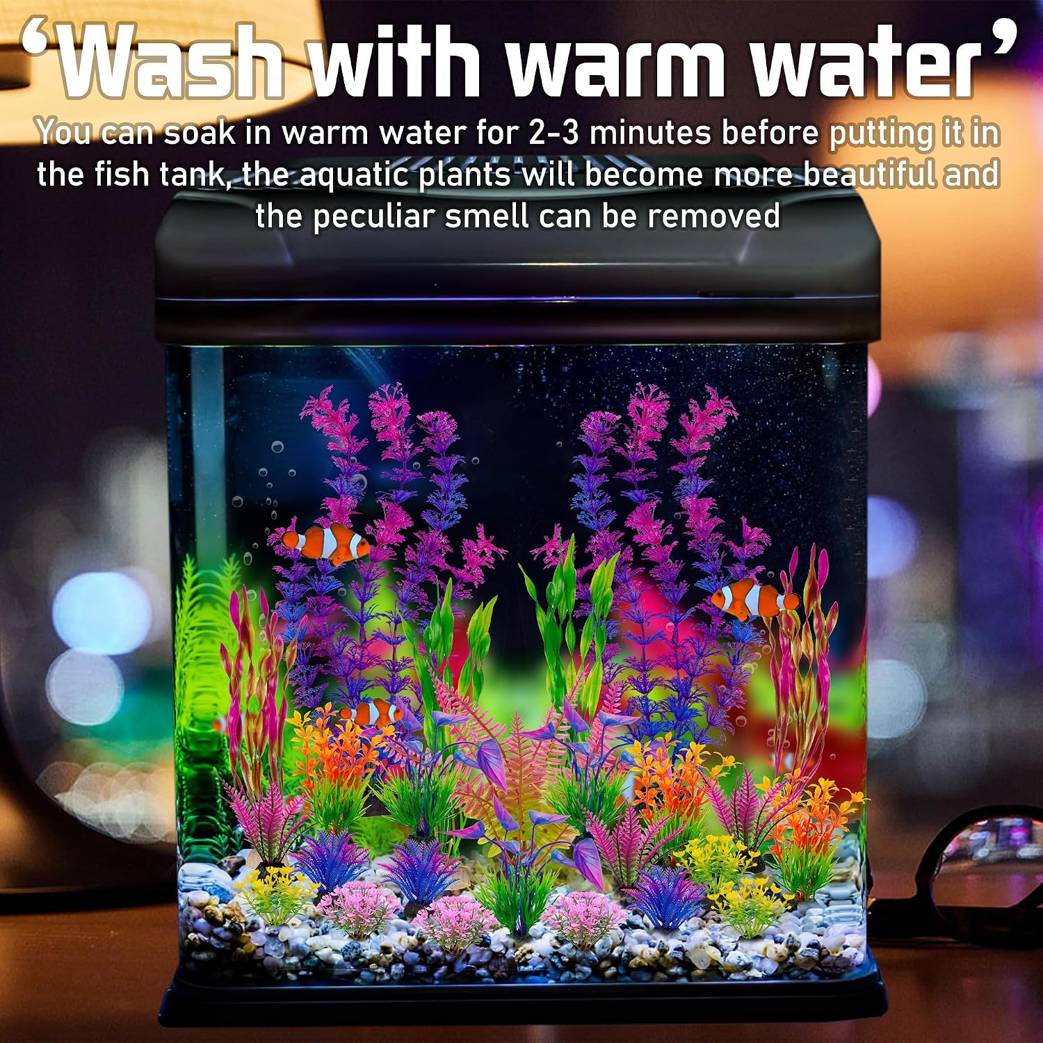 Assorted Colorful Plastic Aquarium Plants - Hình 5