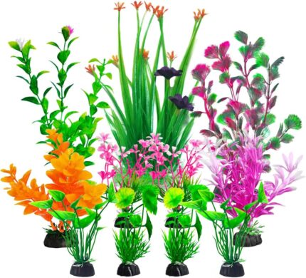 Vibrant Plastic Aquarium Plant Set