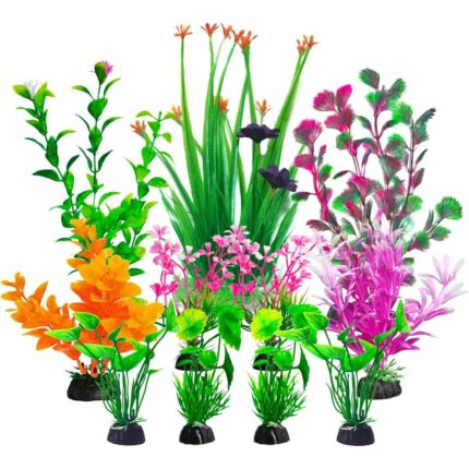 Vibrant Plastic Aquarium Plant Set