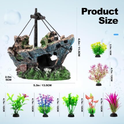 Sunken Shipwreck Aquarium Decor - Hình 2