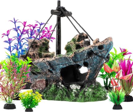 Sunken Shipwreck Aquarium Decor