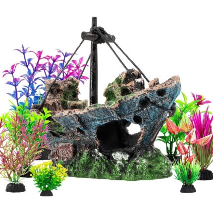 Sunken Shipwreck Aquarium Decor