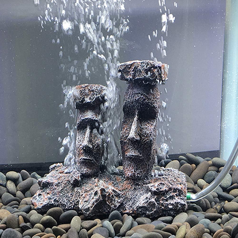 Ancient Island Stone Head Aquarium Ornament
