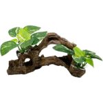 Realistic Driftwood Aquarium Decor with Pothos Plants - Hình 8